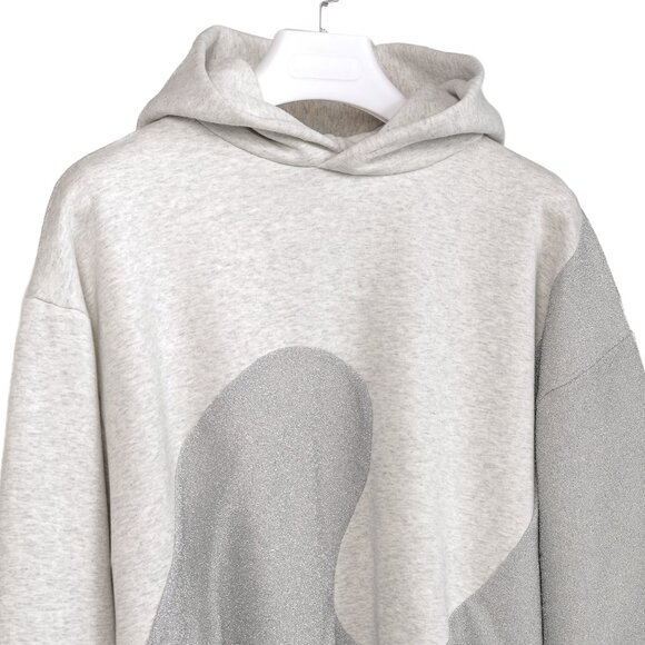 Dior x ERL Resort 23 Runway Gray Heathered Cotton Fleece Swirl Hoodie - Picture 4 of 12